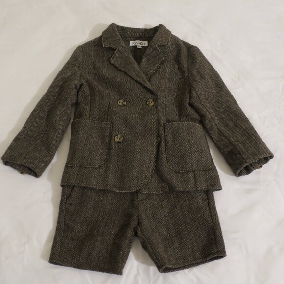 Kids boys houndstooth blazer and built up pants